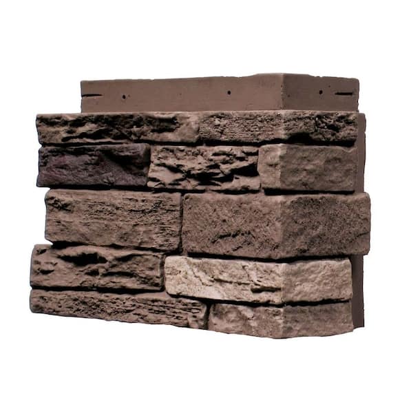 NextStone Slatestone Brunswick Brown 4.5 in. x 12.75 in. Faux Stone Siding Corner (4-Pack)