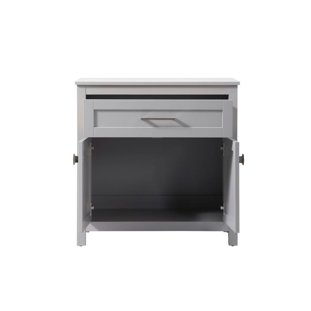Gray MDF Bathroom Storage Cabinet with Brushed Nickel Hardware