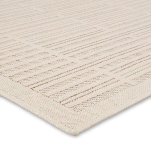 Vibe Quantum Cream/Beige 3 ft. x 8 ft. Runner Striped Polypropylene Indoor/Outdoor Area Rug