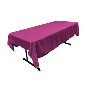 Polyester Poplin 60 in. x 84 in. Magenta Rectangular Tablecloth