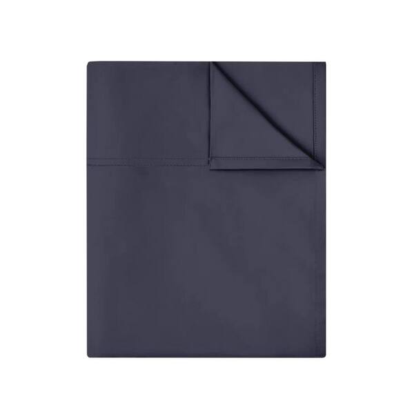 Delara 1-Piece Dark Grey, Solid 100% Organic Cotton Sheets, Twin (74 in. x 105 in.), Smooth Breathable, Super Soft,Flat Sheet