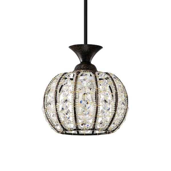 Warehouse of Tiffany Doree 7.5 in. 1-Light Indoor Antique Bronze Finish Pendant Light