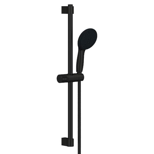 Tempesta Round 110 24 in. Shower Rail Set 2-Spray 1.5 GPM in Matte Black