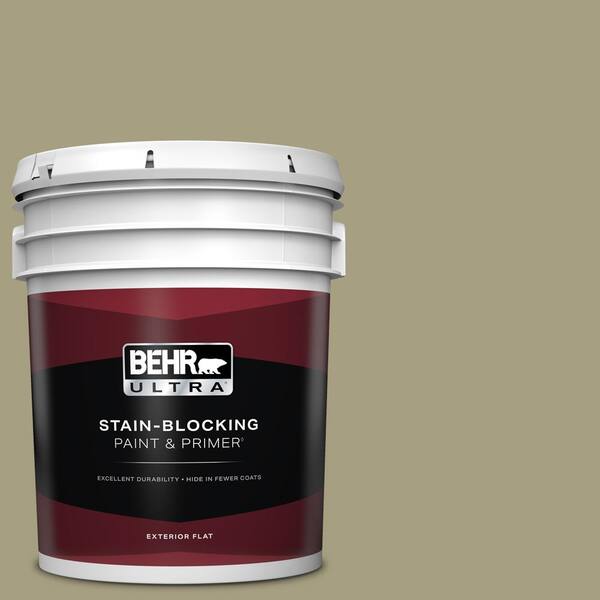 BEHR ULTRA 5 gal. #PPU9-22 Cricket Flat Exterior Paint & Primer