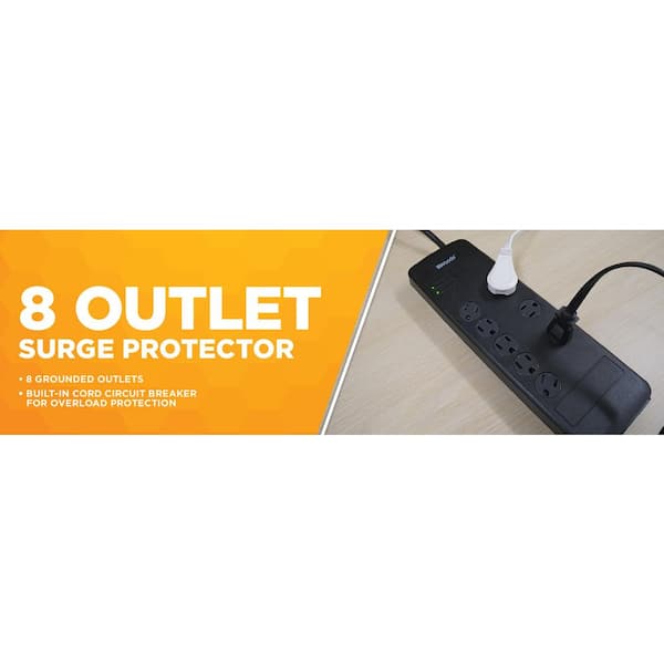 Woods 6-Outlet Surge Strip with 3 ft. Cord, White 41492