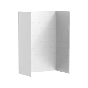 Aspirations 60 in. W x 84 in. H x 36 in. D Four Piece Glue Up Alcove Shower Wall Surround in White Subway Tile