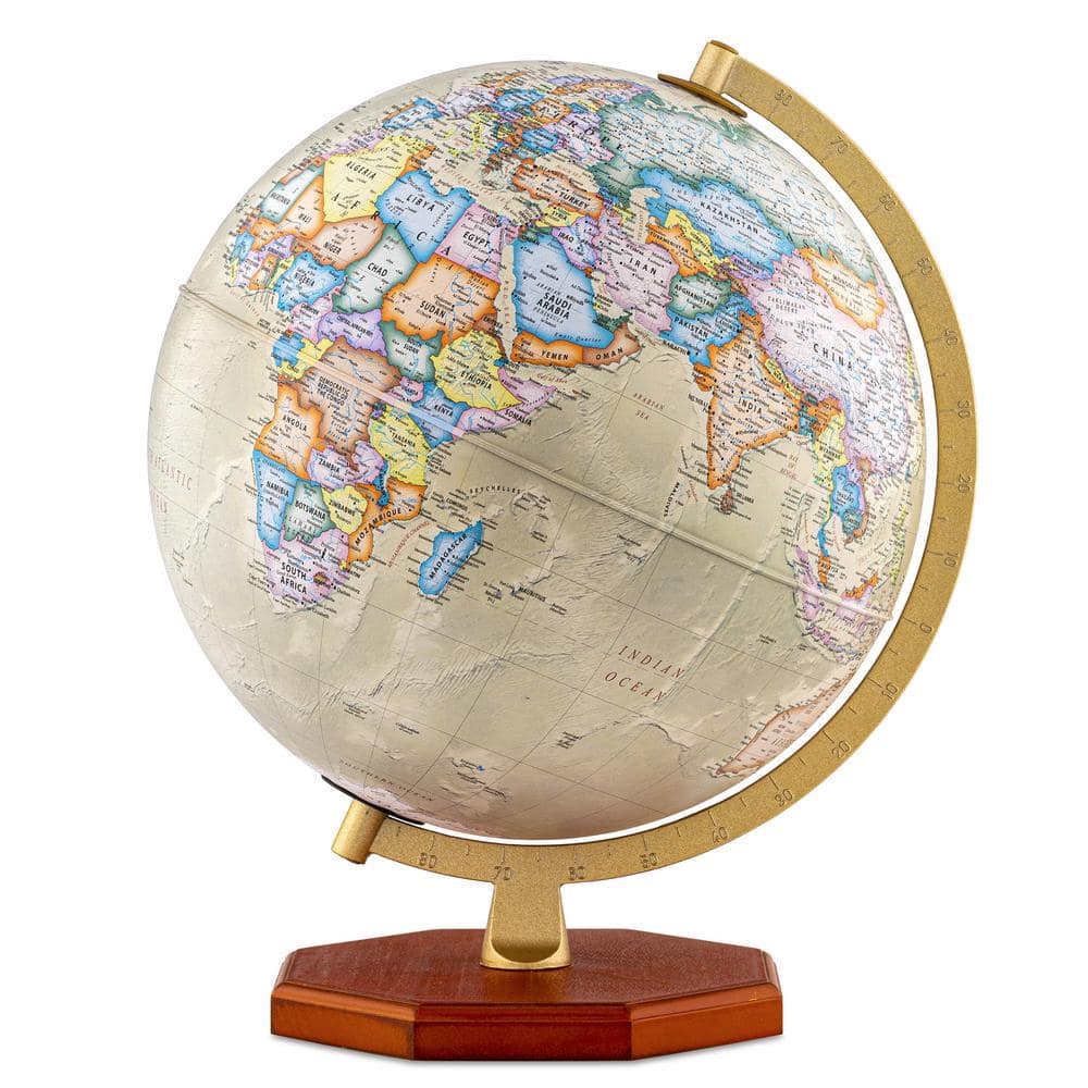 Waypoint Geographic Voyager Plus 16 in. Tall x 12 in. dia. Decorative Desktop World Globe