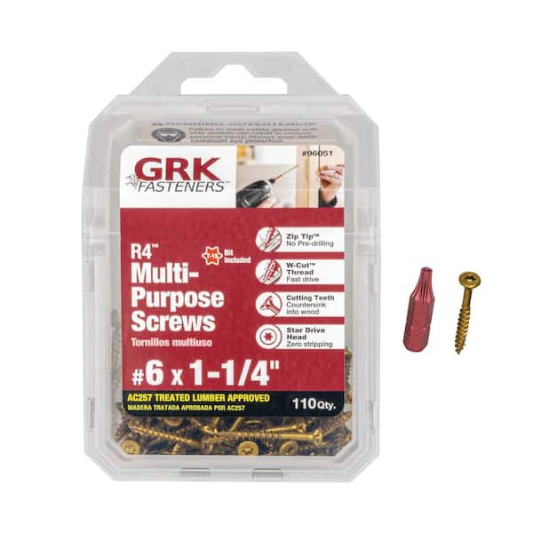 #6 x 1-1/4 in. Star Drive Bugle Head R4 Multi-Purpose Wood Screw (110 - Pack)
