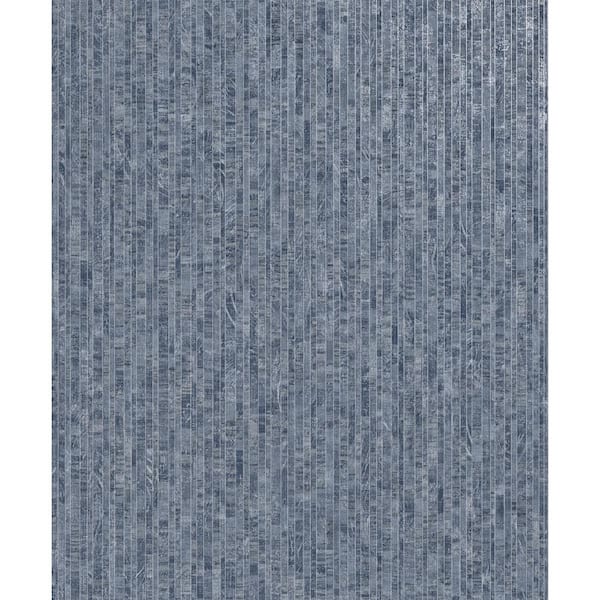 Walls Republic Mini Metallic Planks Faux Wallpaper Navy Paper Strippable Roll (Covers 57 sq. ft.)