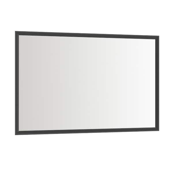 Black 60.00 in. W x 40.00 in. H Modern Rectangle Aluminium Framed Wall Mirror