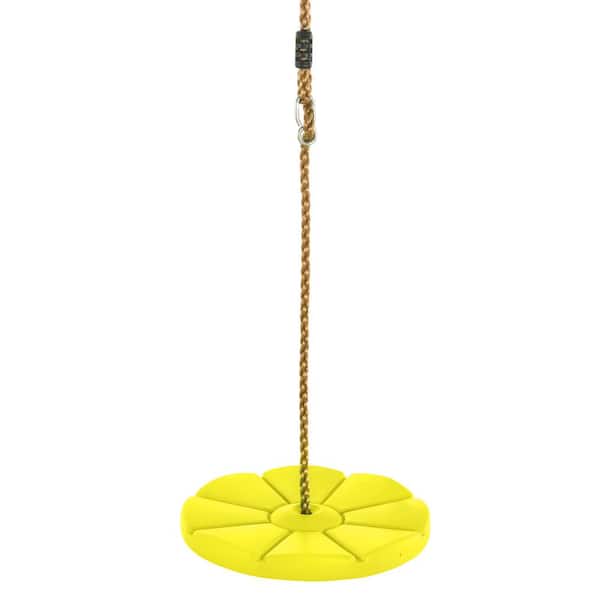 SWINGAN Machrus Swingan Cool Disc Swing With Adjustable Rope Fully Assembled, Yellow