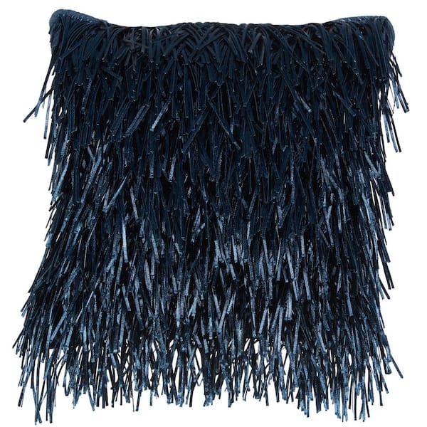 Mina Victory Shag Navy Shag 20 in. x 20 in. Throw Pillow