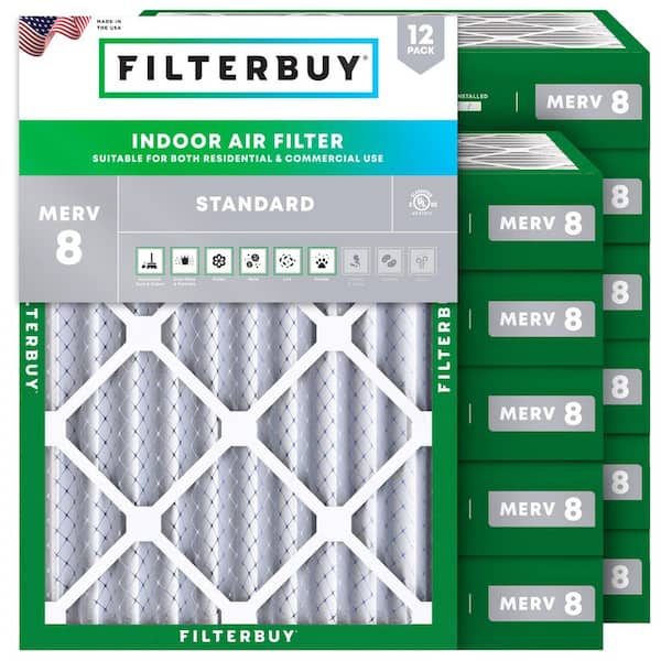 17 in. x 22 in. x 4 in. MERV 8 (FPR 5) Dust Defense Pleated HVAC AC Furnace Air Filters Replacement (12-Pack)