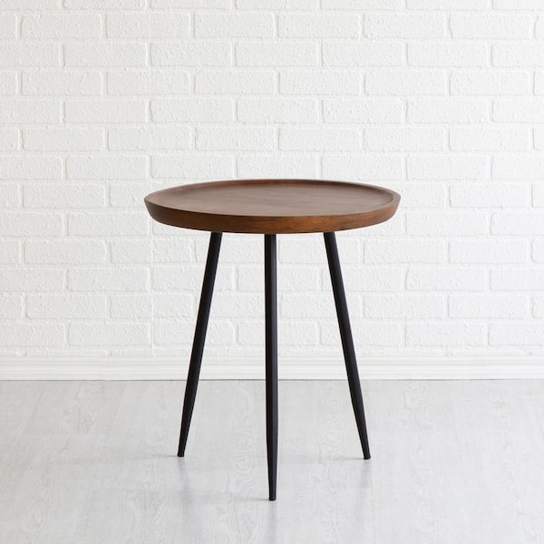 MH LONDON Chervey 23 in. x 21 in. x 21 in. Walnut Round Mango Wood