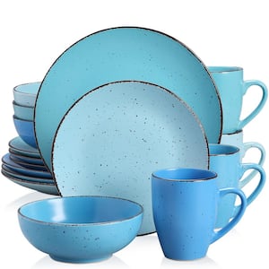 Moda 16-Piece Matte Multi-Color Speckle Glaze Stoneware Dinnerware Set (Service for 4)