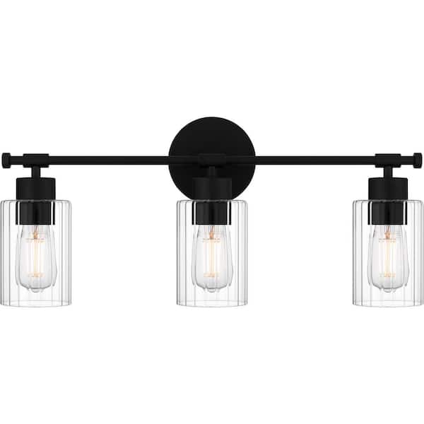 Quoizel Caputo 23.5 in. 3-Light Matte Black Vanity Light
