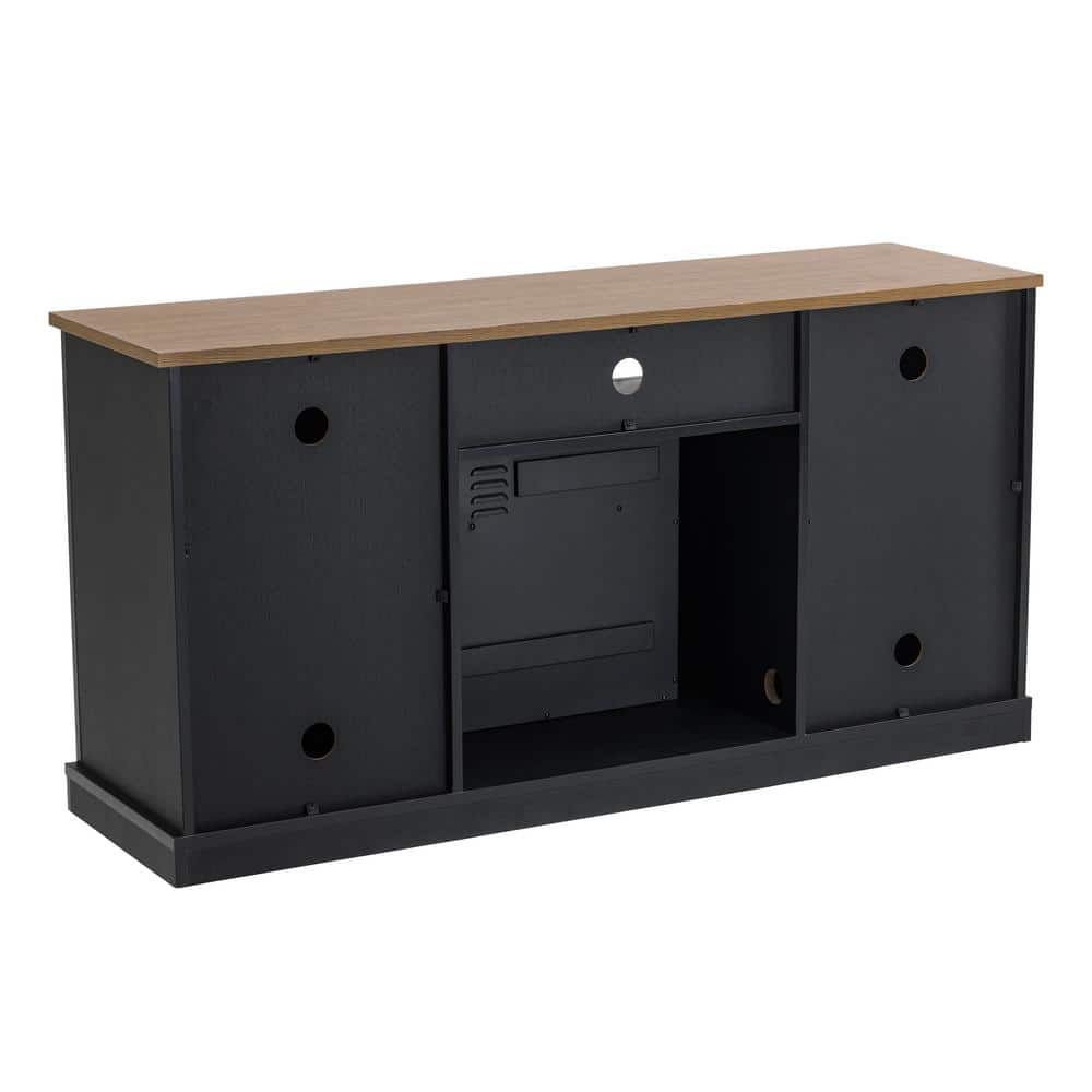 Charcoal 59'' Electric Fireplace TV Stand with Cabinet for 60'' TVs