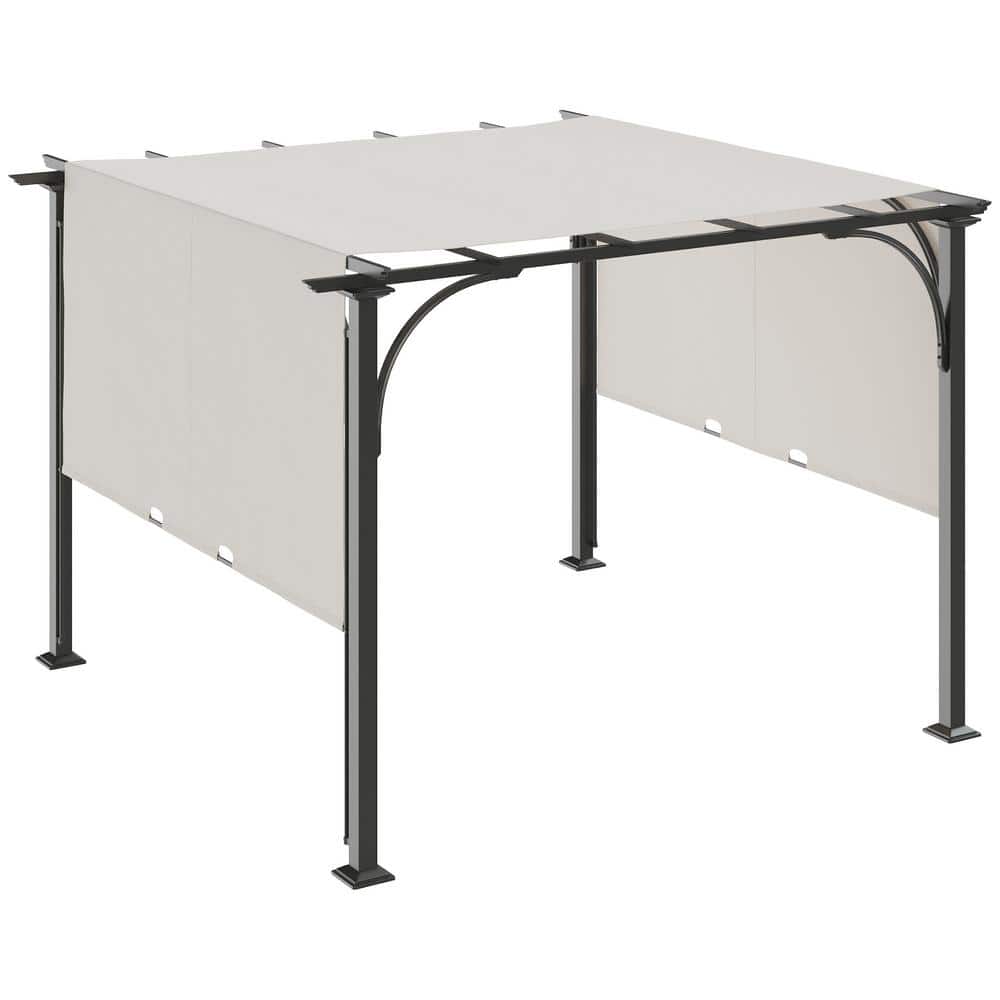 Outsunny 10' x 10' White Steel Frame Patio Pergola