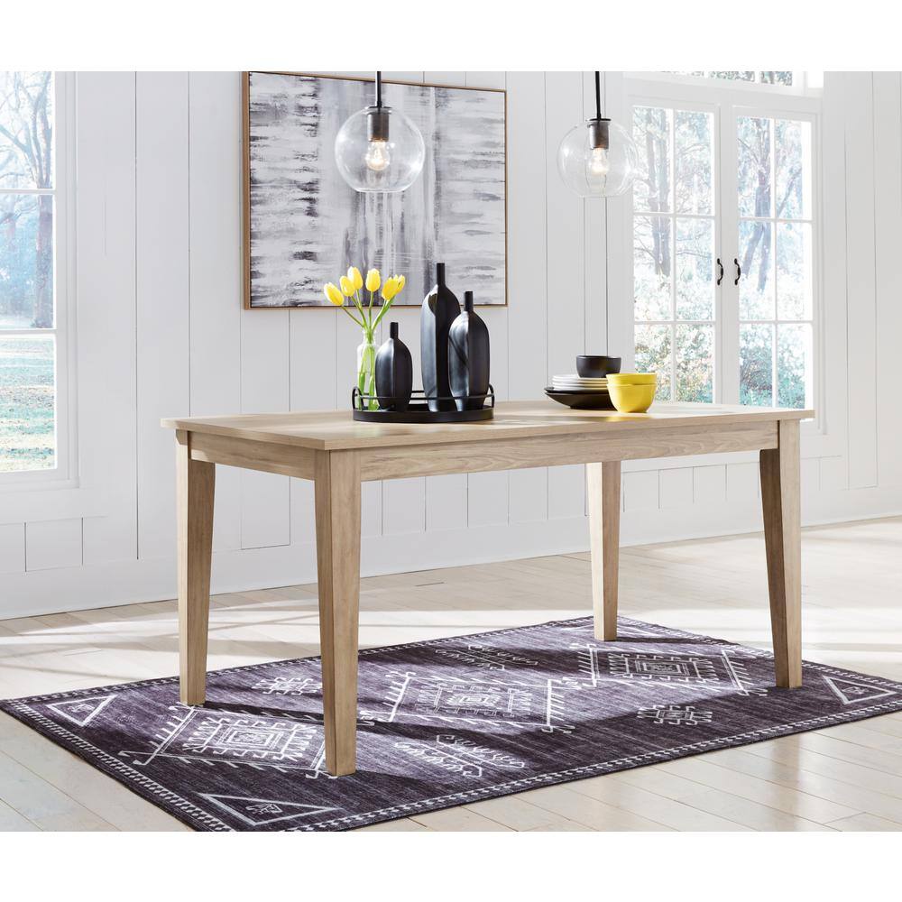 Gleanville Light Brown Rectangular Wood Dining Table for Six