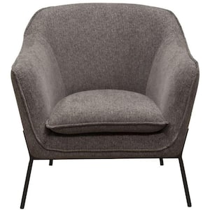 Gray and Black Polyester Accent Chair with Splayed Metal Legs