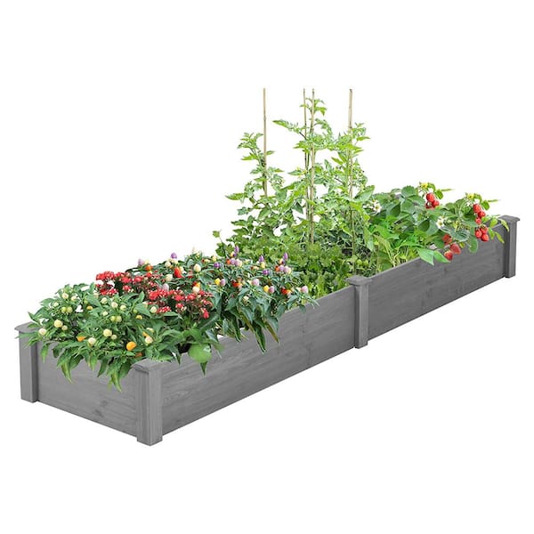 Afoxsos 96 X 28 X 10 Over Ground Raised Garden Bed Wood Large Long ...