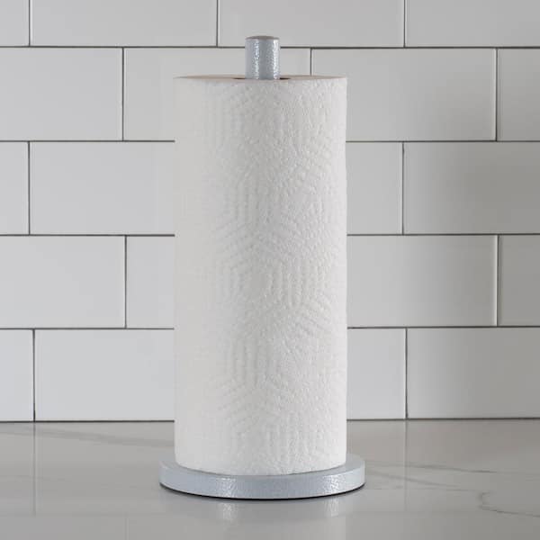 Spectrum White Plastic Wall Mount Folding Paper Towel Holder,1 count