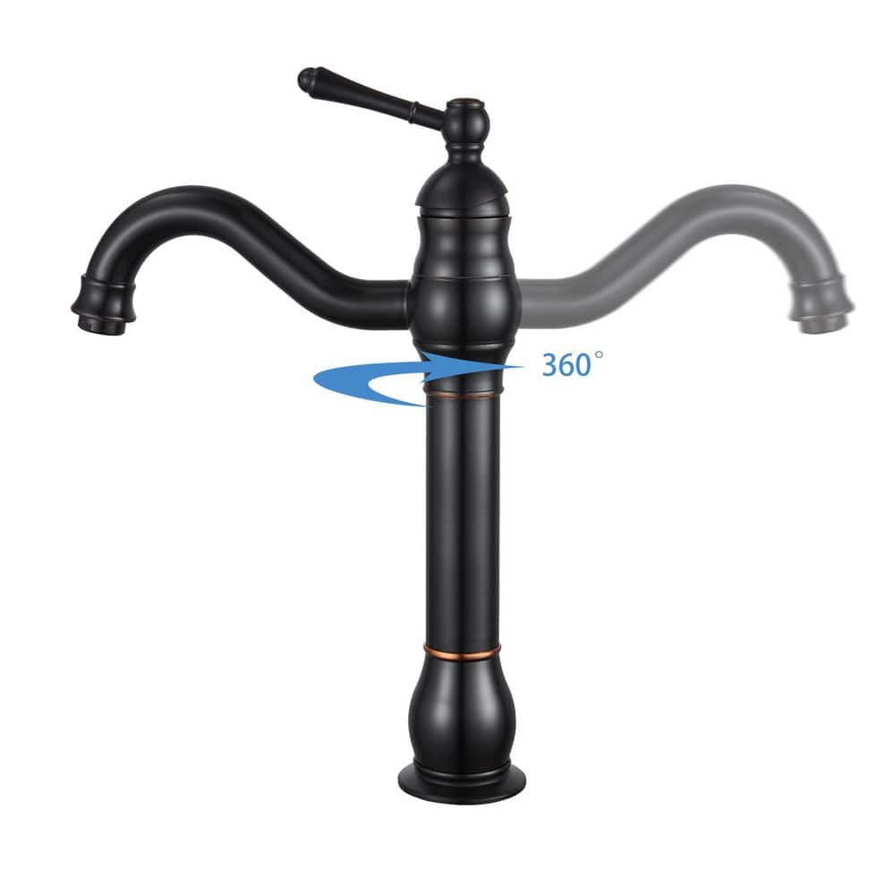 Single-Handle Single Hole Swivel Spout Bathroom Vessel Sink Faucet With Pop