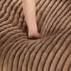 J&E Home 118 in. Brown Rabbit Plush Modular Sectional Sofa