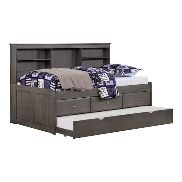 Furniture of America Crayna Dark Gray Full Daybed with Trundle