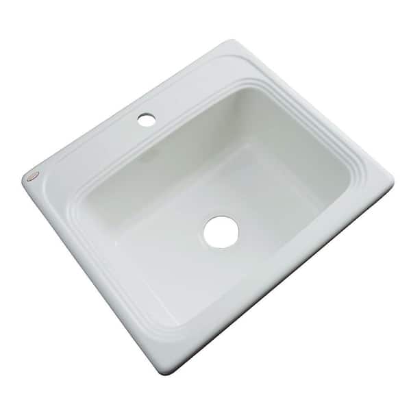 Thermocast Wellington Drop-in Acrylic 25x22x9 in. 1-Hole Single Bowl Kitchen Sink in Ice Grey