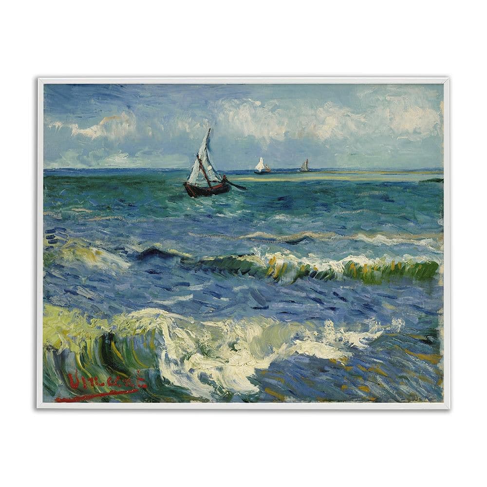 Classical Seascape with Boat by One 1000 Paintings 1-Piece White Framed Coastal Giclee Art Print 16 in. x 20 in. price history on PriceWatchPro