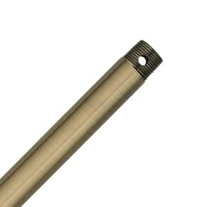 12 in. Antique Brass Extension Downrod for 10 ft. ceilings
