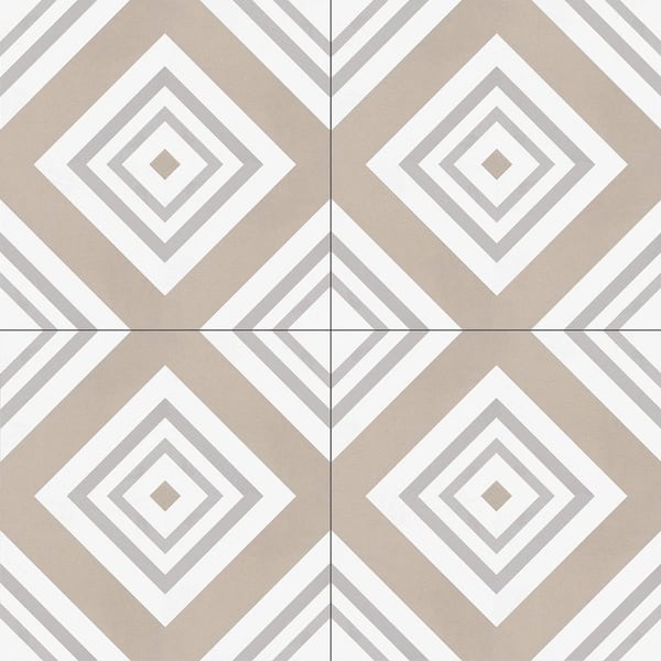 ANDOVA Bliss Monaco Tan/Gray/White 8 in. x 8 in. Porcelain Matte European Floor and Wall Tile Sample
