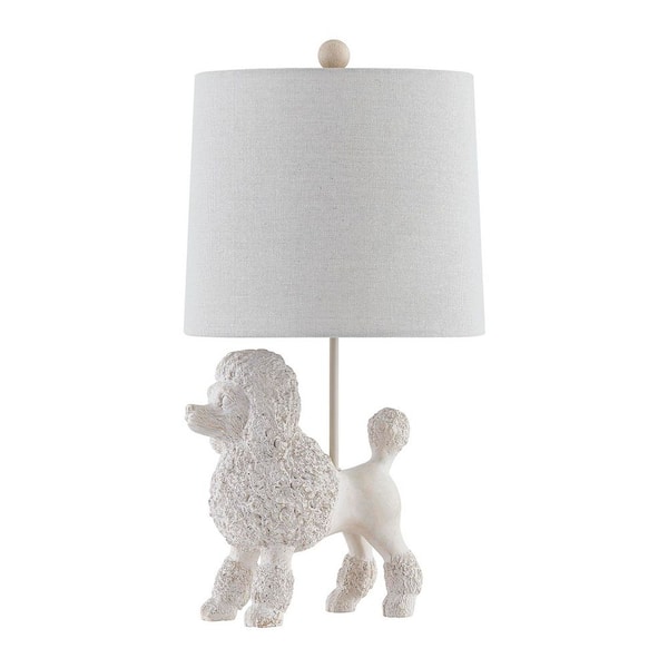 23.5 in. White Washed Novelty Table Lamp with White Linen