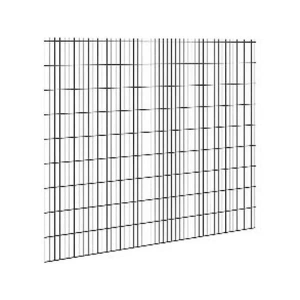 TARTER 6 ft. x 8 ft. Flat Top Metal Spaced Bar Double-Wire Residential Welded Steel Fence Panel