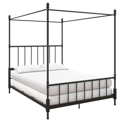 Dhp Emerson Black Metal Canopy Queen Size Frame Bed De98046 The Home Depot Dhp Emerson Black Metal Canopy Queen, King Size Metal Canopy Bed Frame