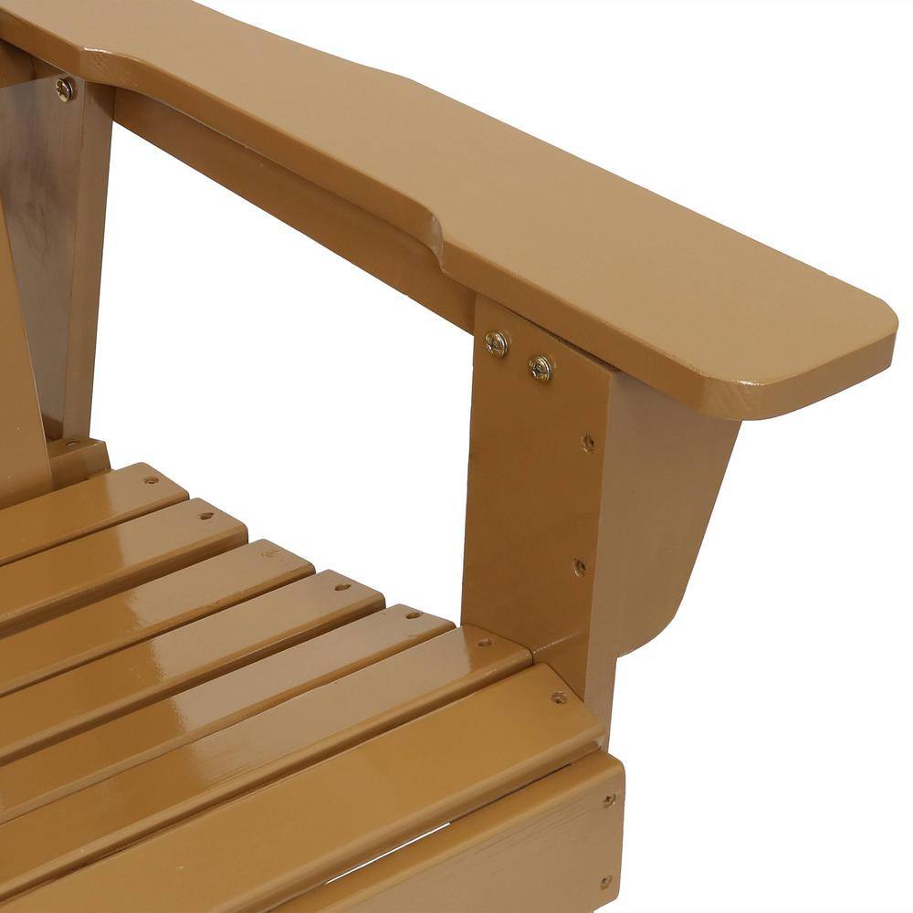 Light Brown Fir Wood Adirondack Rocking Chair with Cedar Finish