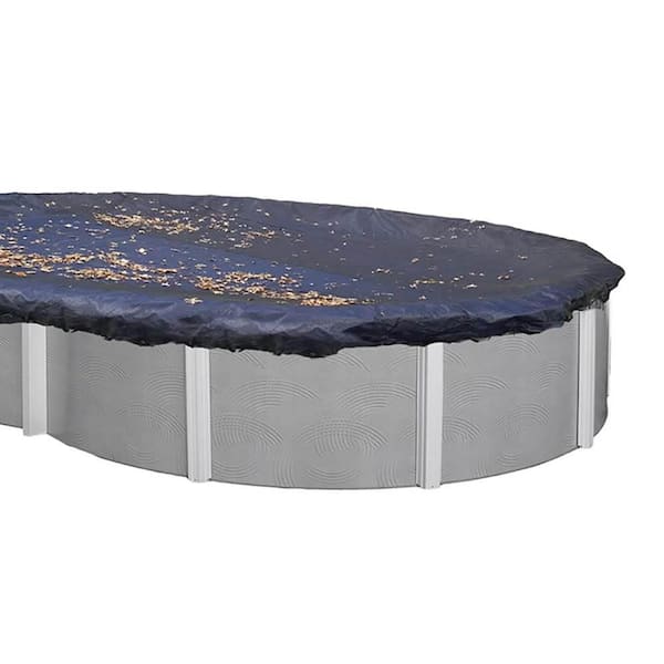 15 ft. x 30 ft. Oval Blue Heavy-Duty Above Ground Winter Swimming Pool Cover