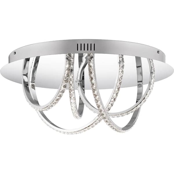 Quoizel Diamond 17.75 in. Polished Chrome LED Flush Mount