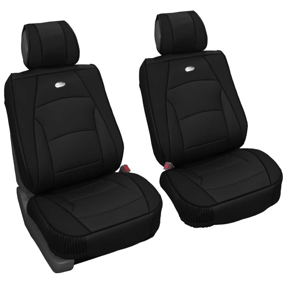 FH Group Ultra-Comfort Leatherette 47 in. x 23 in. x 1 in. Seat Cushions - Front Set, Black -  DMPU205102SLDBL