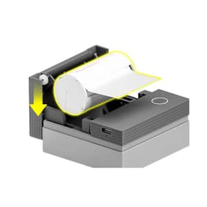 Portable Bluetooth Sticker Printer with 3 Rolls Paper for Notes, Journal, DIY, Sticker Maker for School, Office, Gray