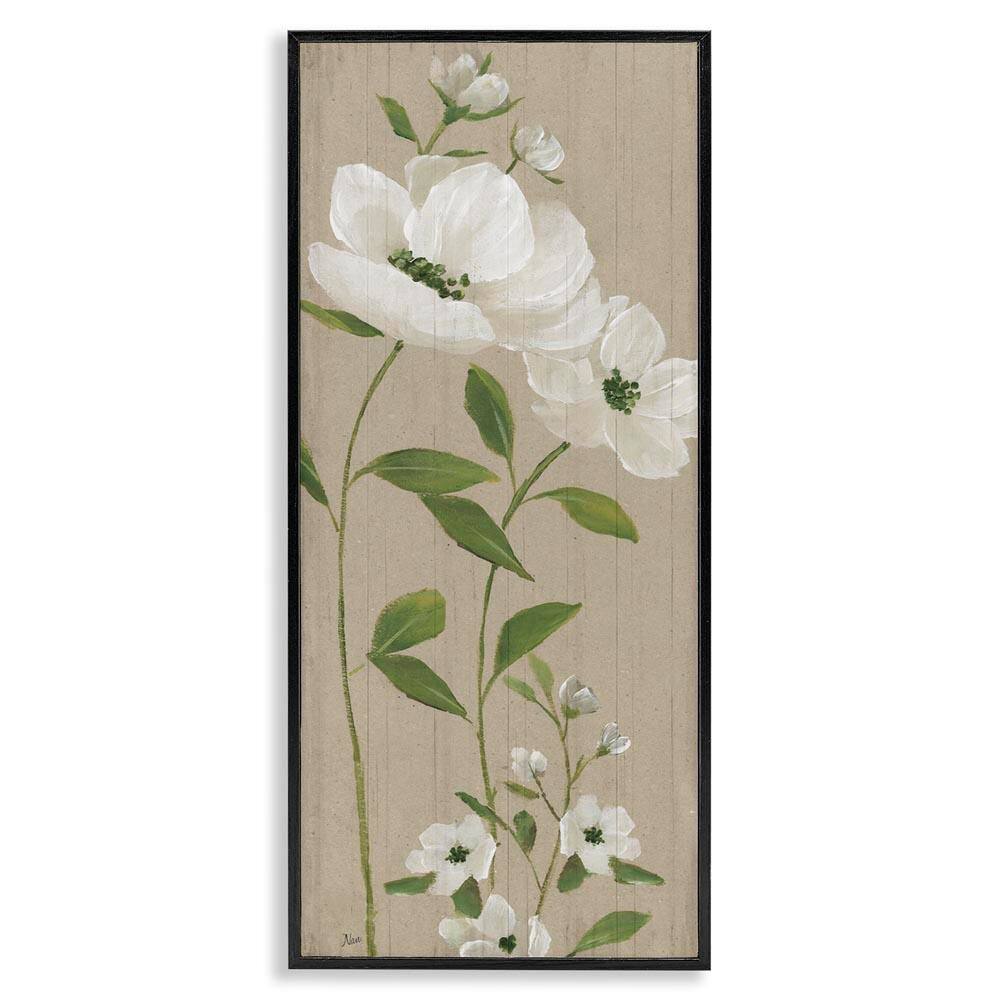 Curved Poppy Blossoms by Nan Black Framed Nature Giclee Art Print 24 in. x 10 in. price history on PriceWatchPro