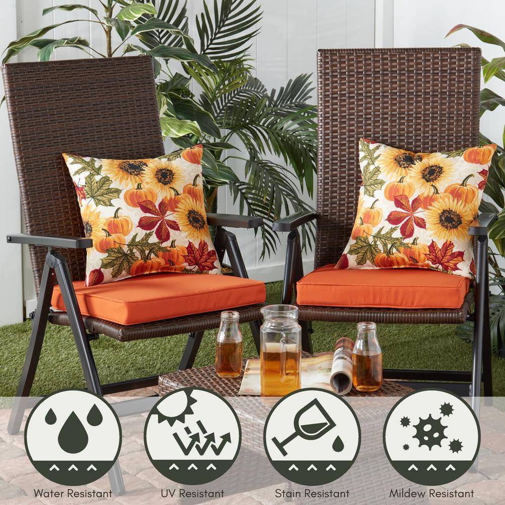 Marisol Floral 17" Square Outdoor Throw Pillow Set