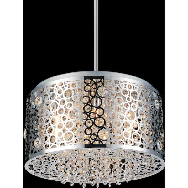 CWI Lighting Bubbles 6 Light Drum Shade Chandelier With Chrome Finish