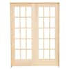 Builders Choice 60 in. x 80 in. 15-Lite Clear Wood Pine Prehung Interior French  Door HDCP151550 - The Home Depot