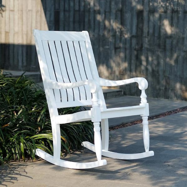 Cambridge Casual Bonn Oversized White Wood Outdoor Rocking Chair
