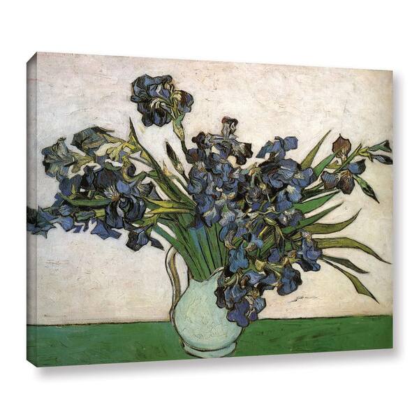 ArtWall "Vase with Purple Irises" by Vincent van Gogh Unframed Canvas Wall Art