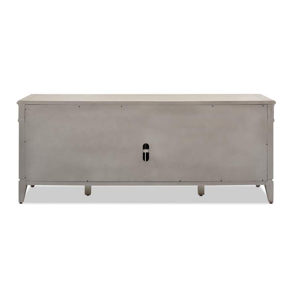 Dauphin 71" Glam Grey Cashmere TV Console with Gold Accents