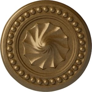 15-3/4 in. x 2 in. Foster Shell Urethane Ceiling Medallion (Fits Canopies upto 9-5/8 in.), Pale Gold