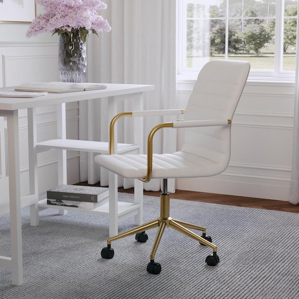 MARTHA STEWART Taytum Faux Leather Adjustable Height with Wheels